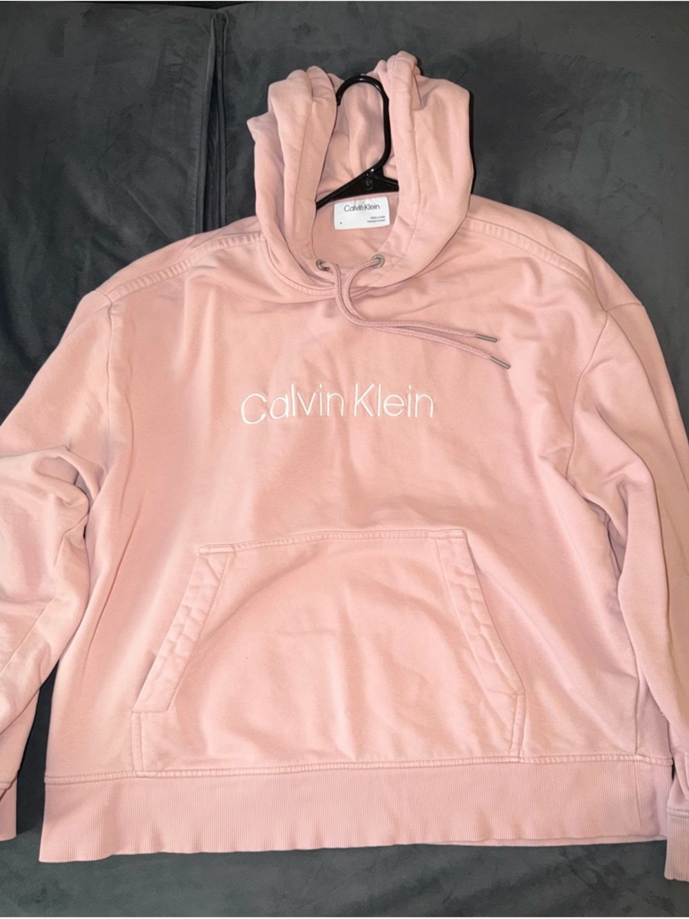 Calvin Klein Men's Premium Terry Soft Pink Fleece Hoodie Mens Size Medium